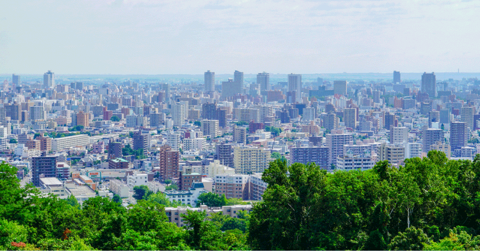 札幌の街並み背景